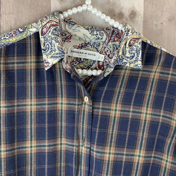 NWT Anthropologie Sophia plaid button up small - Picture 3 of 8